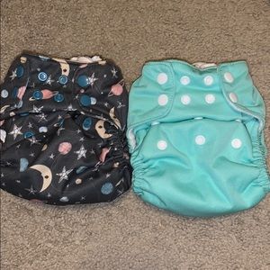 (2) Thirstie AIO cloth diapers